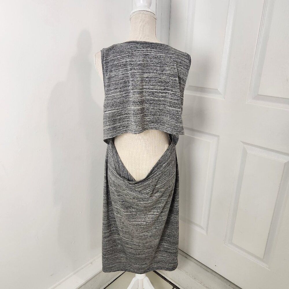 Fabletics Dress Womens XL Gray Space Dye Eileen Midi Open Back Cruise Resort